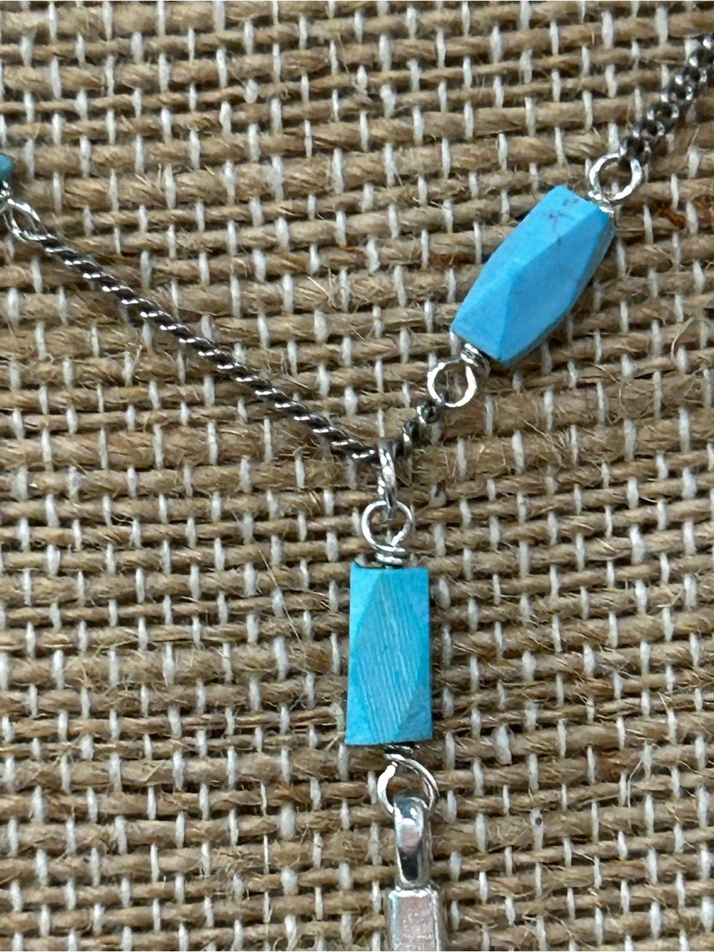 Chan Luu 925 Sterling Silver Turquoise Cross necklace 38” - Picture 6 of 13